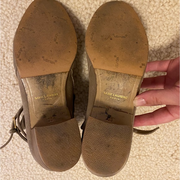 Saint Laurent taupe suede ankle boots size 38 - Picture 7 of 7